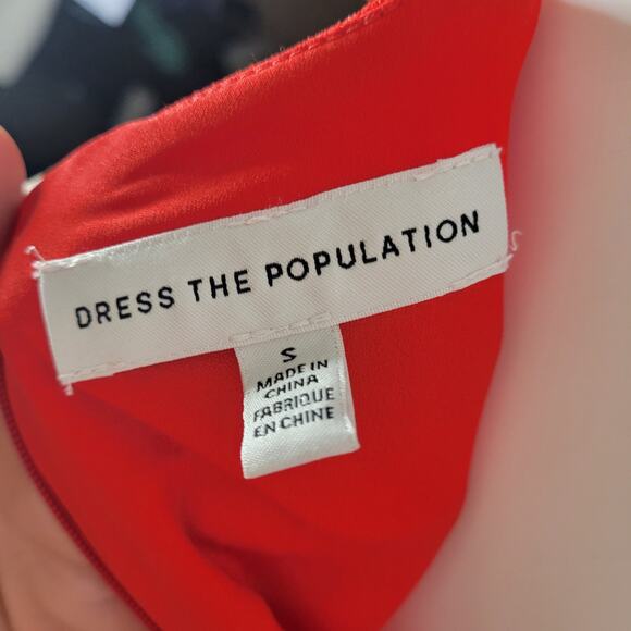 Dress The Population Red Wide Leg Draped Deep V Neck Jumpsuit Womens Small - Picture 3 of 9